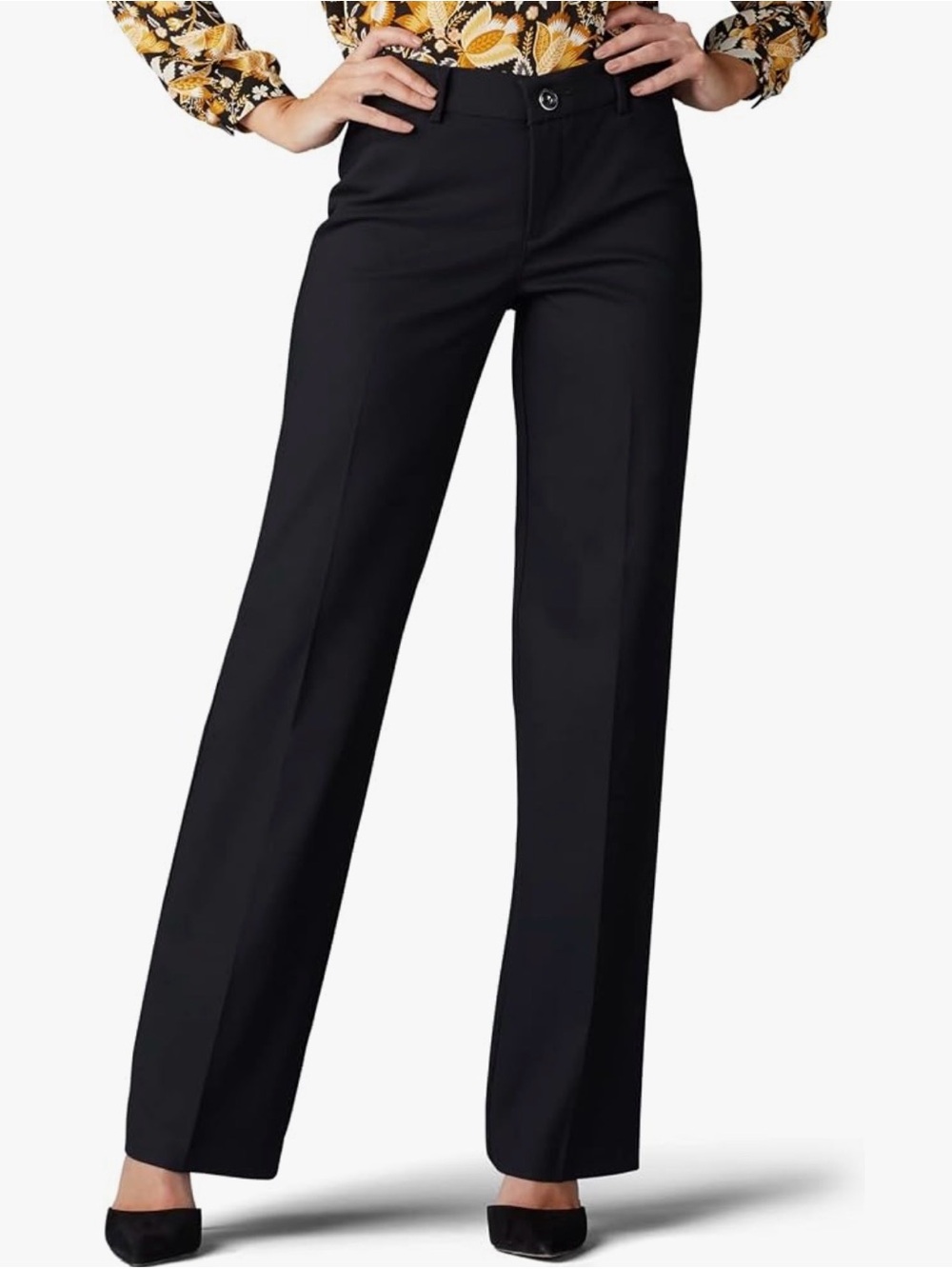 Lee Ultra Lux Comfort Flex Motion Trouser Pant Black Mid Rise Women’s Size 4